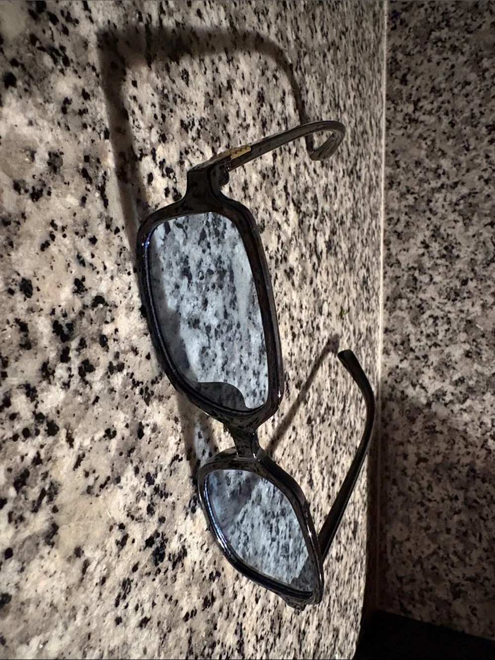 Women’s Black Frame Sunglasses with Blue Lenses Rectangle